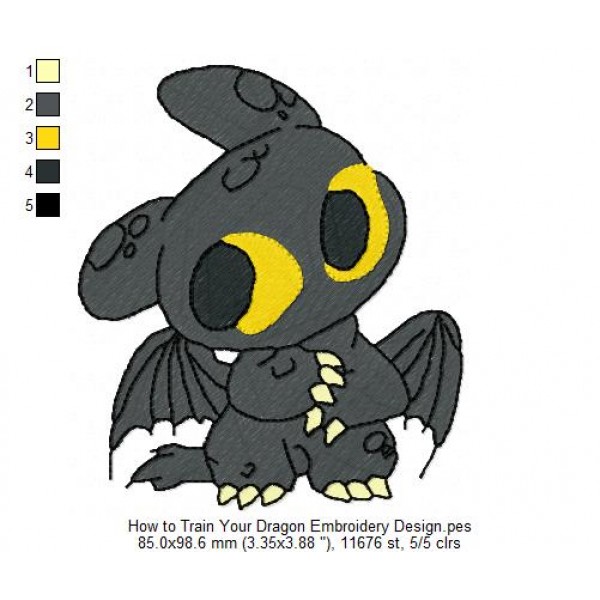 How to Train Your Dragon Embroidery Design